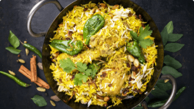 Chicken biryani in a pot. Chicken biryani in a pot.